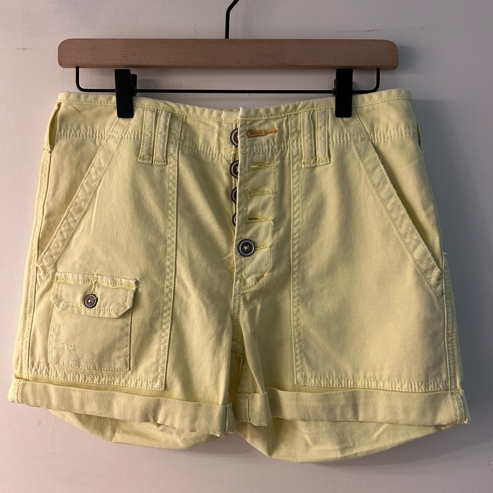 Anthropologie Light Yellow Women's Cargo Shorts